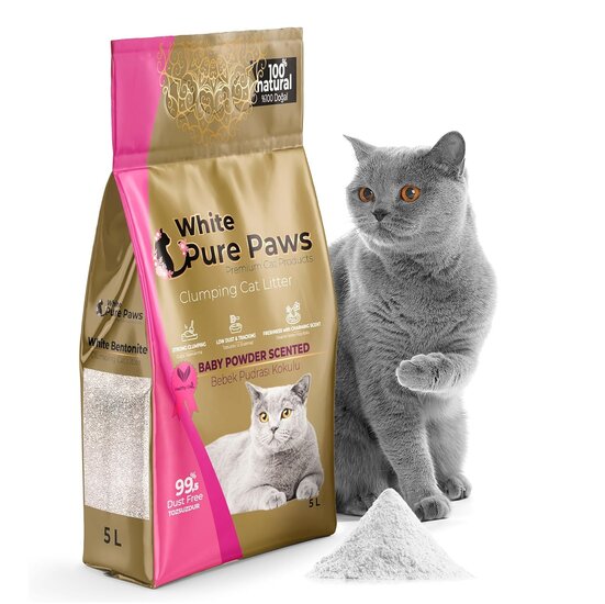 Kattenbakvulling babypoeder, 5 liter