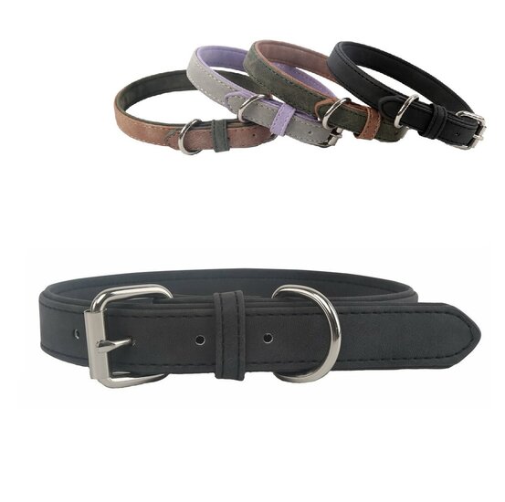 Nobleza Hondenhalsband - Su&egrave;de vegan leer - 31 cm