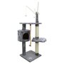 Nobleza Kattenmeubel met huisje en speeltjes - Grijs - 130 cm