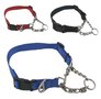 Nobleza Anti trek hondenhalsband - Nylon met ketting - Maat L
