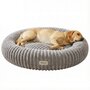 Pecco luxe orthopedische hondenmand rond 100 cm lichtgrijs rib