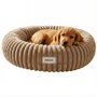 Pecco Luxe hondenmand - Orthopedisch - Rond 70 cm - Beige rib