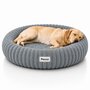 Orthopedische ronde mand voor grote honden in de kleur lichtgrijs met een buitendiameter van 100 cm