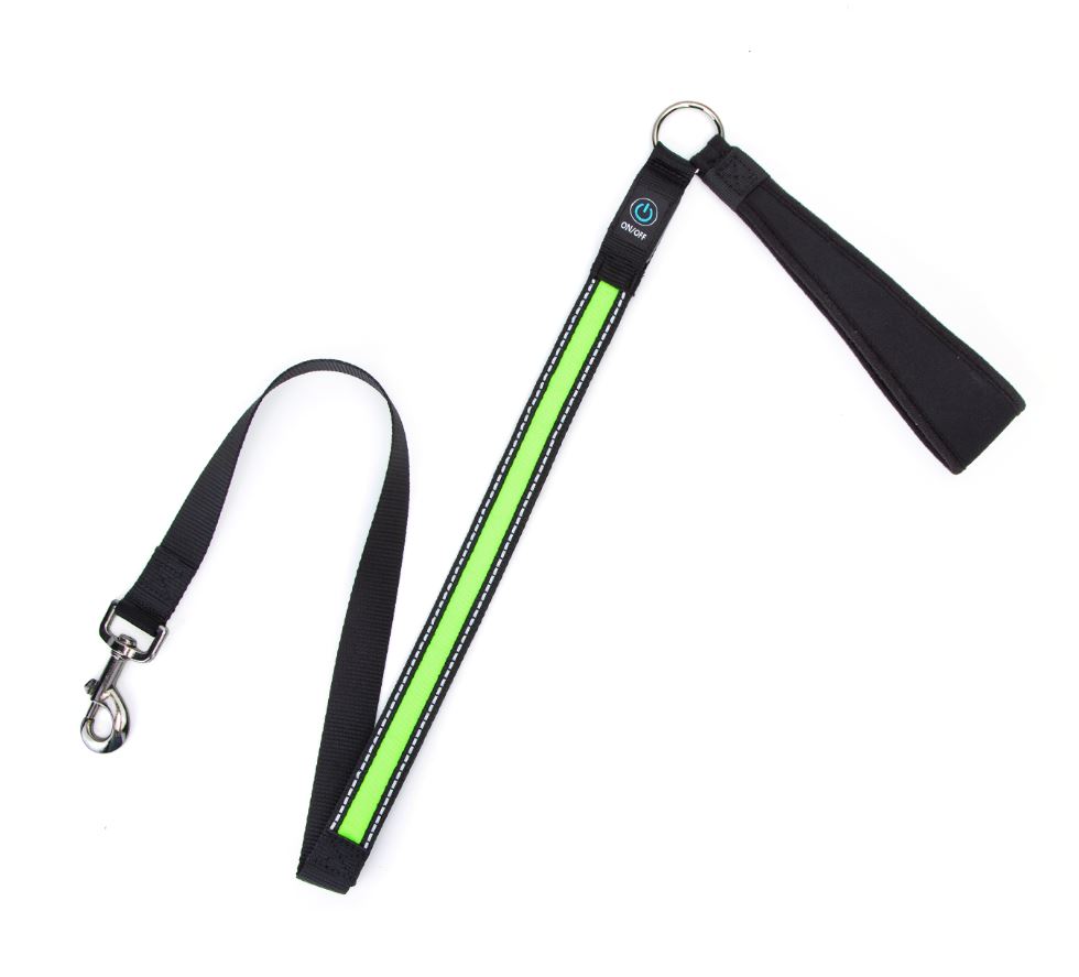 Nobleza Hondenriem met verlichting - verlichte hondenriem - veiligheidsverlichting - oplaadbaar - usb oplaadbaar - Geel