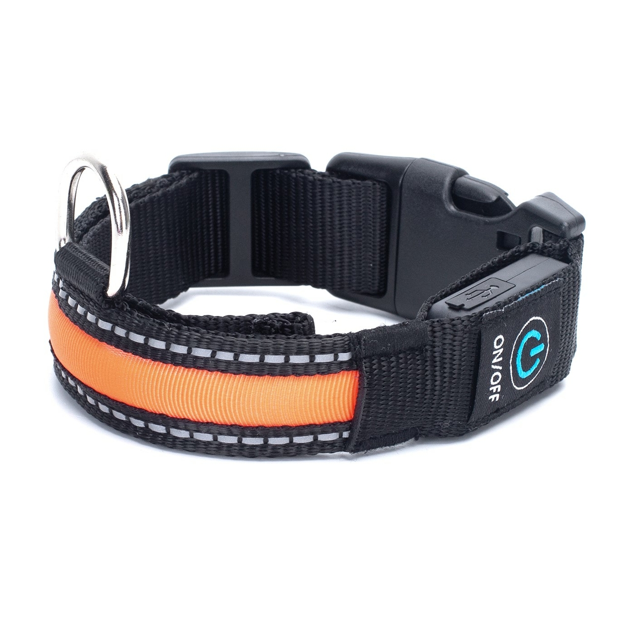 Nobleza Hondenhalsband met licht - veiligheidsverlichting - oplaadbaar - XS - Oranje