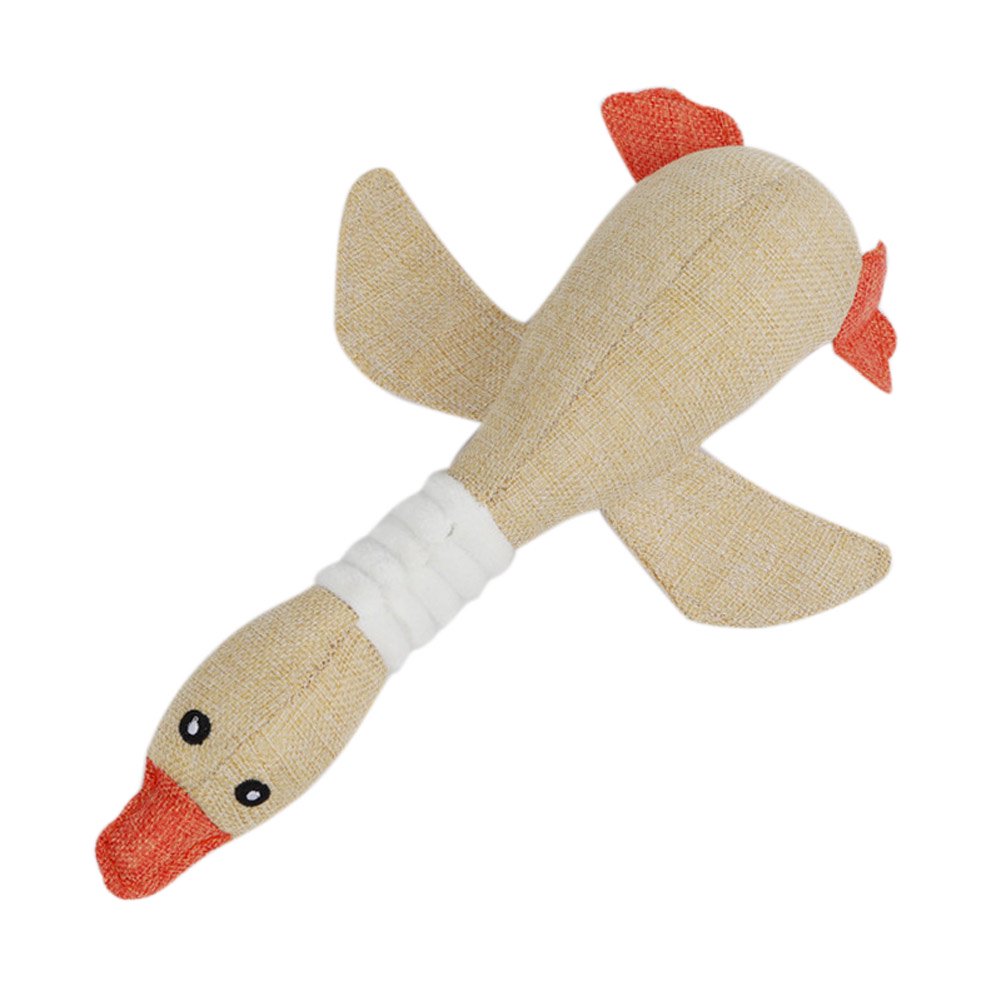 Nobleza Piepspeelgoed - Knuffel voor hond - Katoenen Gans - Hondenspeelgoed - Apporteerspeelgoed - Beige