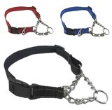 Nobleza Anti trek hondenhalsband met ketting - Maat M - Rood
