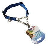 Nobleza Anti trek hondenhalsband - Nylon met ketting - Maat M_