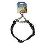Nobleza Anti trek hondenhalsband - Nylon met ketting - Maat M_