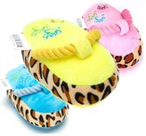 Knuffel slipper met speeltouw Knuffel slipper met speeltouw