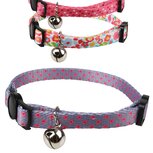 Kattenhalsbandje roze paars met belletje Kattenhalsbandje roze paars met belletje