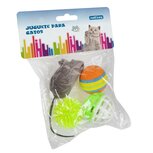 Nobleza Kattenspeeltjes - Balletjes en muis - 4 Stuks