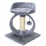 Nobleza Krabpaaltje met krabplank, ligplek en speeltjes - Grijs - 48 cm Nobleza Krabpaaltje met krabplank, ligplek en speeltjes - Grijs - 48 cm