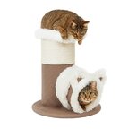 Nobleza Kattenmeubel cilinder met holletje en ligplaats - Wit fluffy - 54 cm Nobleza Kattenmeubel cilinder met holletje en ligplaats - Wit fluffy - 54 cm