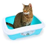 Nobleza Open kattenbak - Maat M - 47x37,3x16 cm - Lichtblauw Nobleza Open kattenbak - Maat M - 47x37,3x16 cm - Lichtblauw