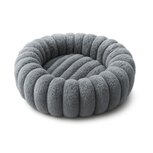 Pecco Ronde mand voor hond en kat - 40 cm - Grijs rib Pecco Ronde mand voor hond en kat - 40 cm - Grijs rib