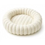 Pecco Ronde mand voor hond en kat - 50 cm - Wit rib Pecco Ronde mand voor hond en kat - 50 cm - Wit rib