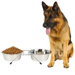 Nobleza Hondenvoerbak met standaard - Dubbel - RVS - Maat XXL Nobleza Hondenvoerbak met standaard - Dubbel - RVS - Maat XXL