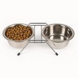Nobleza Hondenvoerbak met standaard - Dubbel - RVS - Maat M Nobleza Hondenvoerbak met standaard - Dubbel - RVS - Maat M