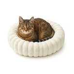 Pecco Ronde mand voor hond en kat - 40 cm - Wit rib Pecco Ronde mand voor hond en kat - 40 cm - Wit rib