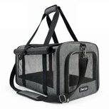 Pecco luxe draagtas voor hond en kat tot 9 kg - Grijs - 48x30x30 cm