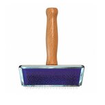 Nobleza Slickerborstel voor hond en kat - Houten handvat - 9 cm