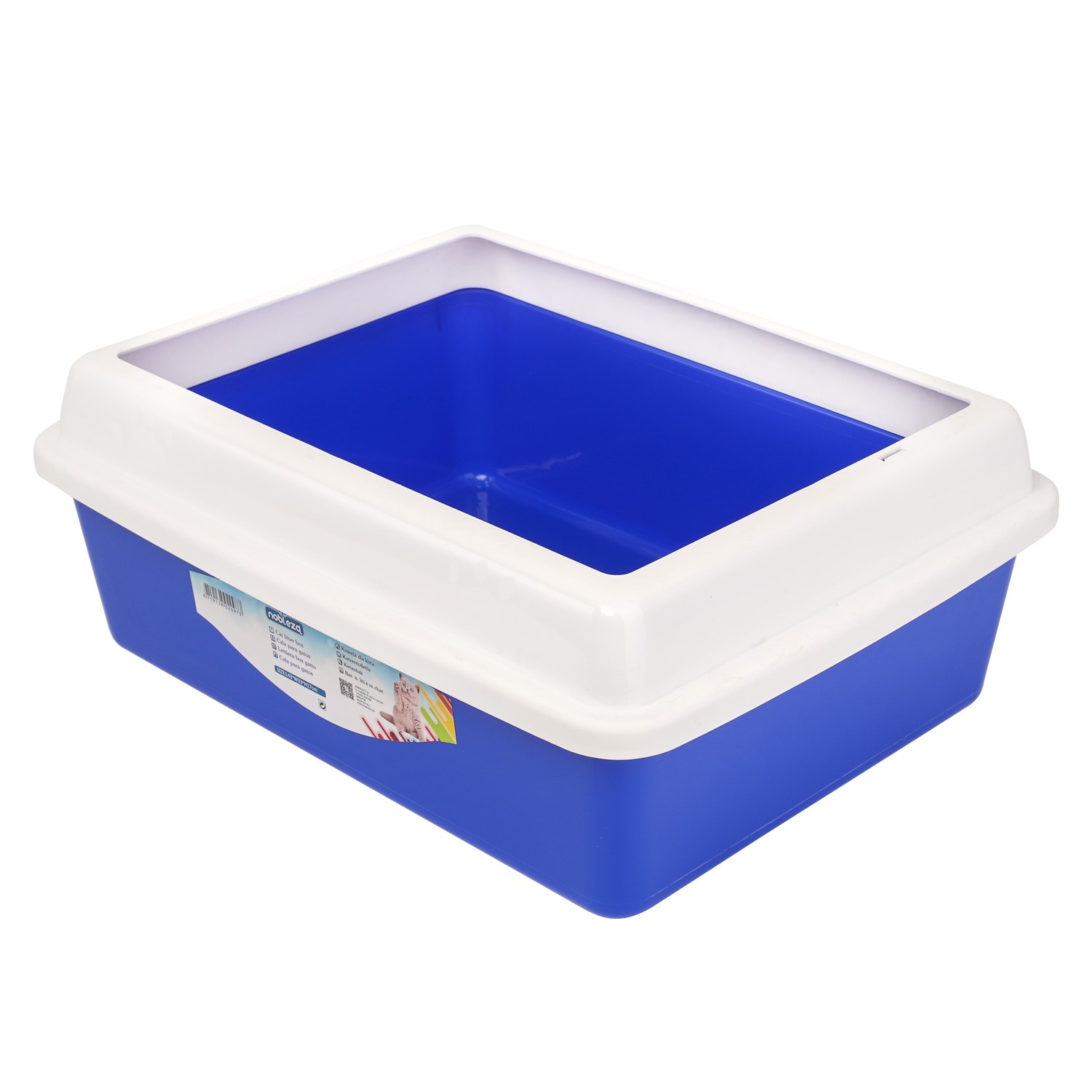 Kattenbak blauw met spatrand