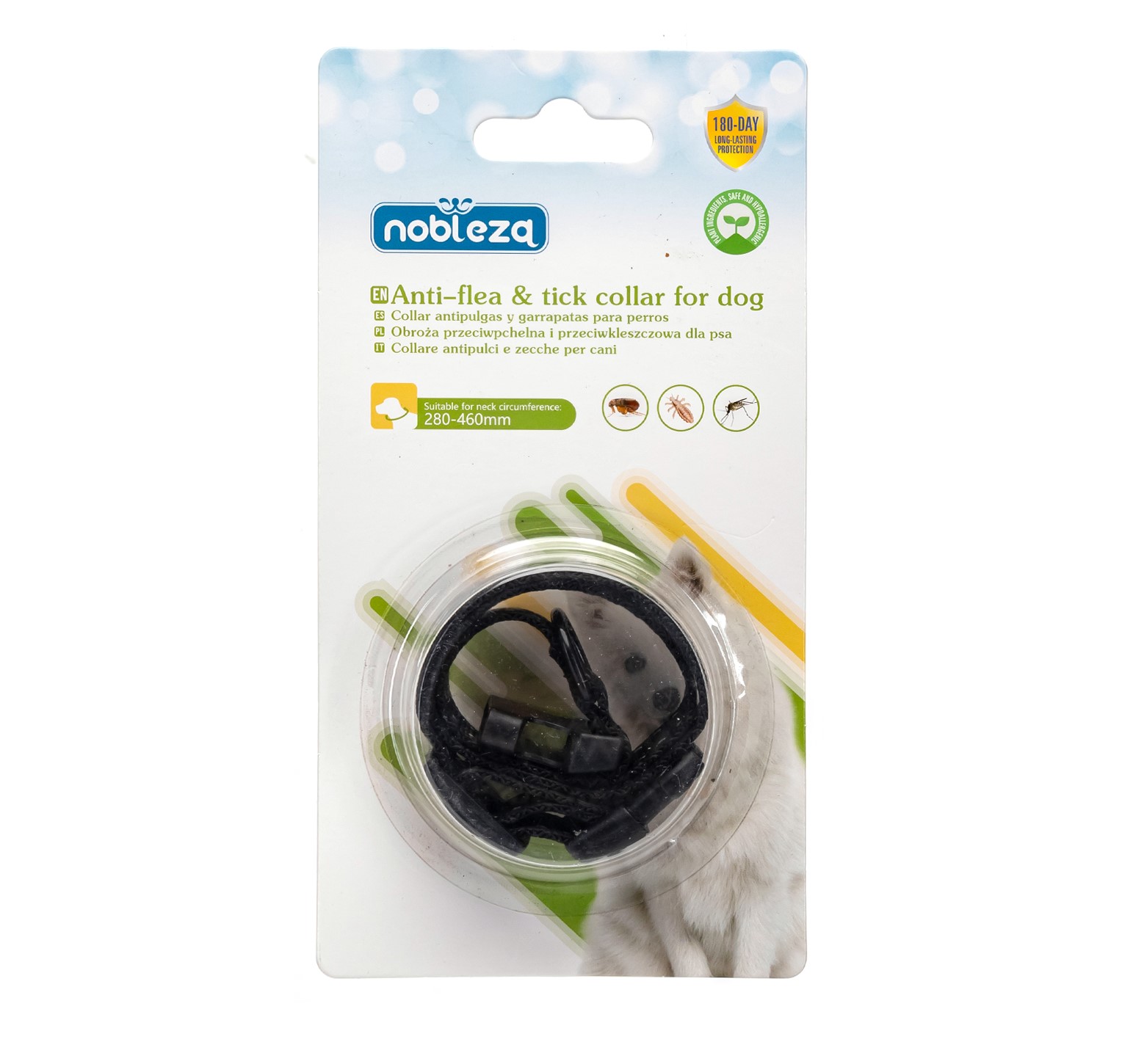 Vlooien halsband hond M Zwart