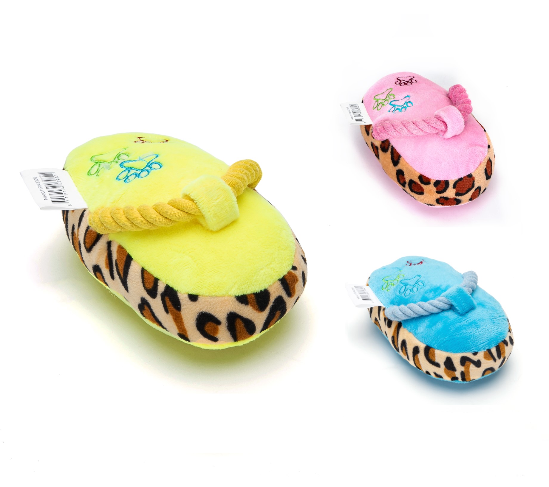 Nobleza Honden piepspeelgoed - Pluche slipper met touw