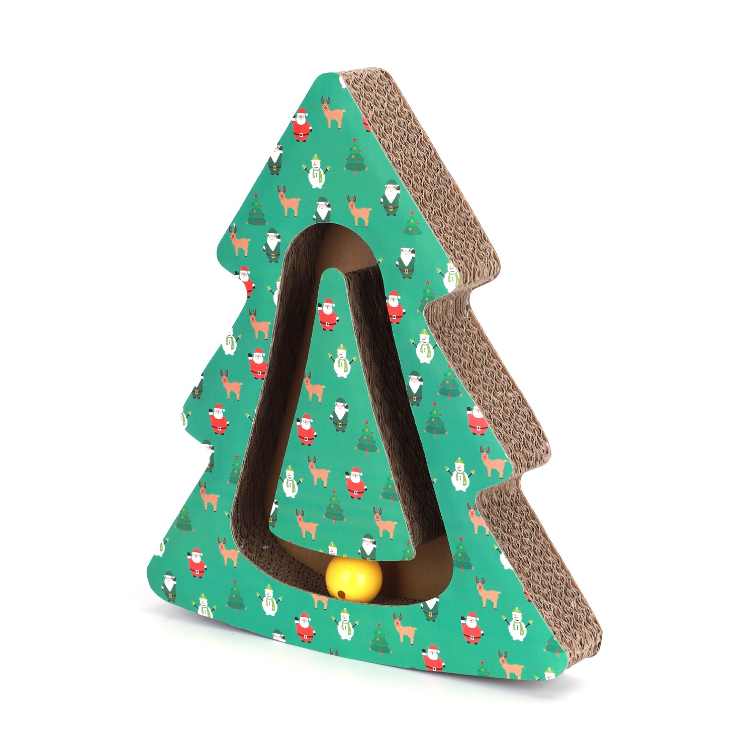 Nobleza Katten krabkarton - Kerstboom met speelballen
