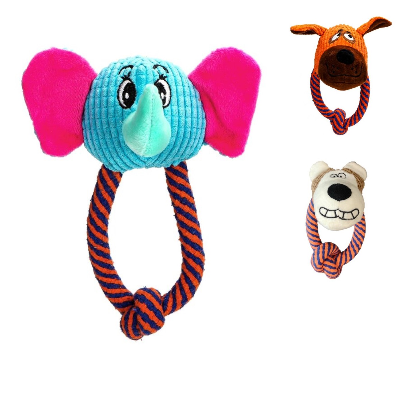 Nobleza Honden piepspeelgoed - Touw met knuffel