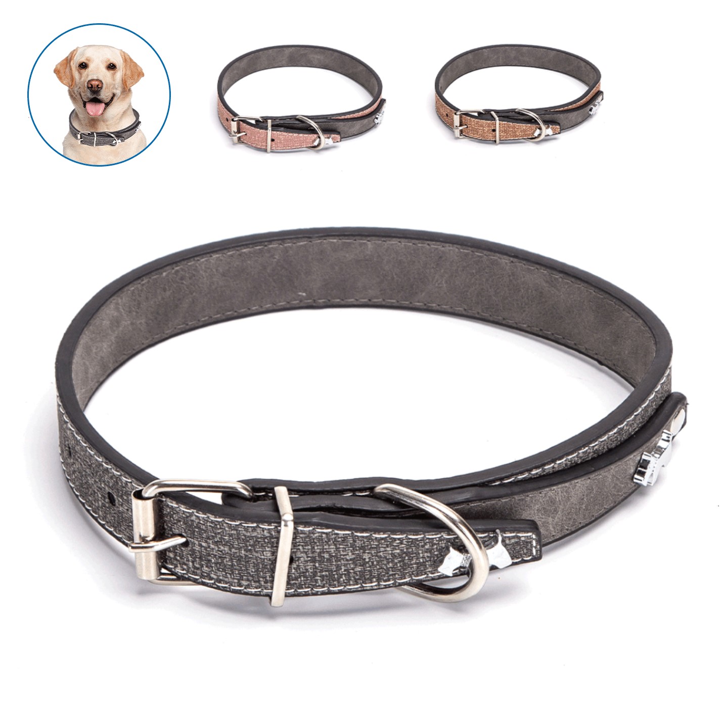 Nobleza Luxe hondenhalsband - Vegan leer - 45 cm