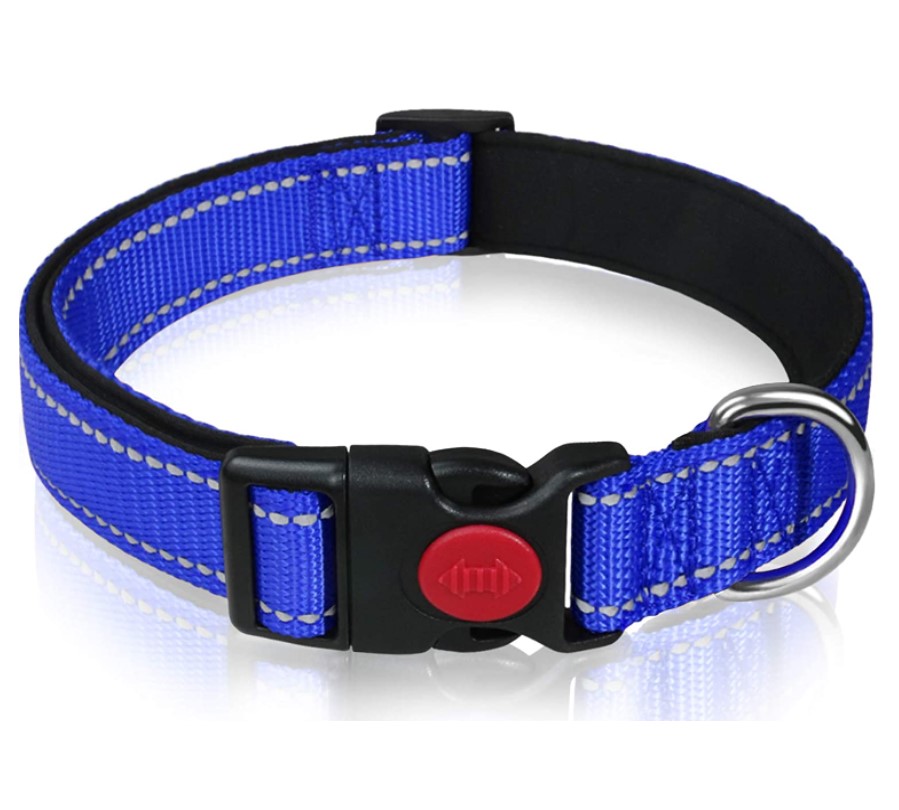 Nobleza hondenhalsband - halsband Blauw - L - reflecterende halsband