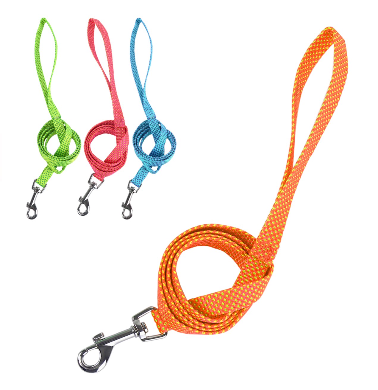 Nobleza Hondenriem - Nylon - Gestipt - Lengte 120 cm - Breedte 2 cm