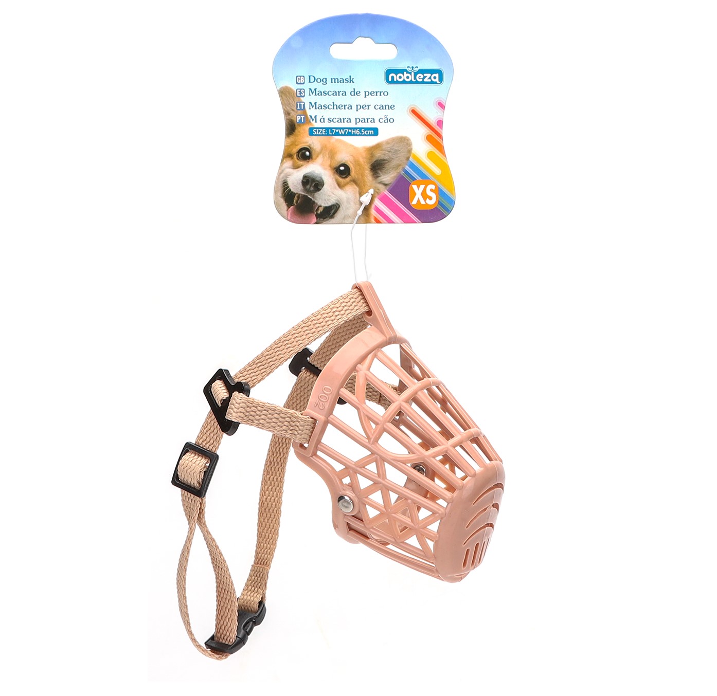 Muilkorf voor honden beige XS