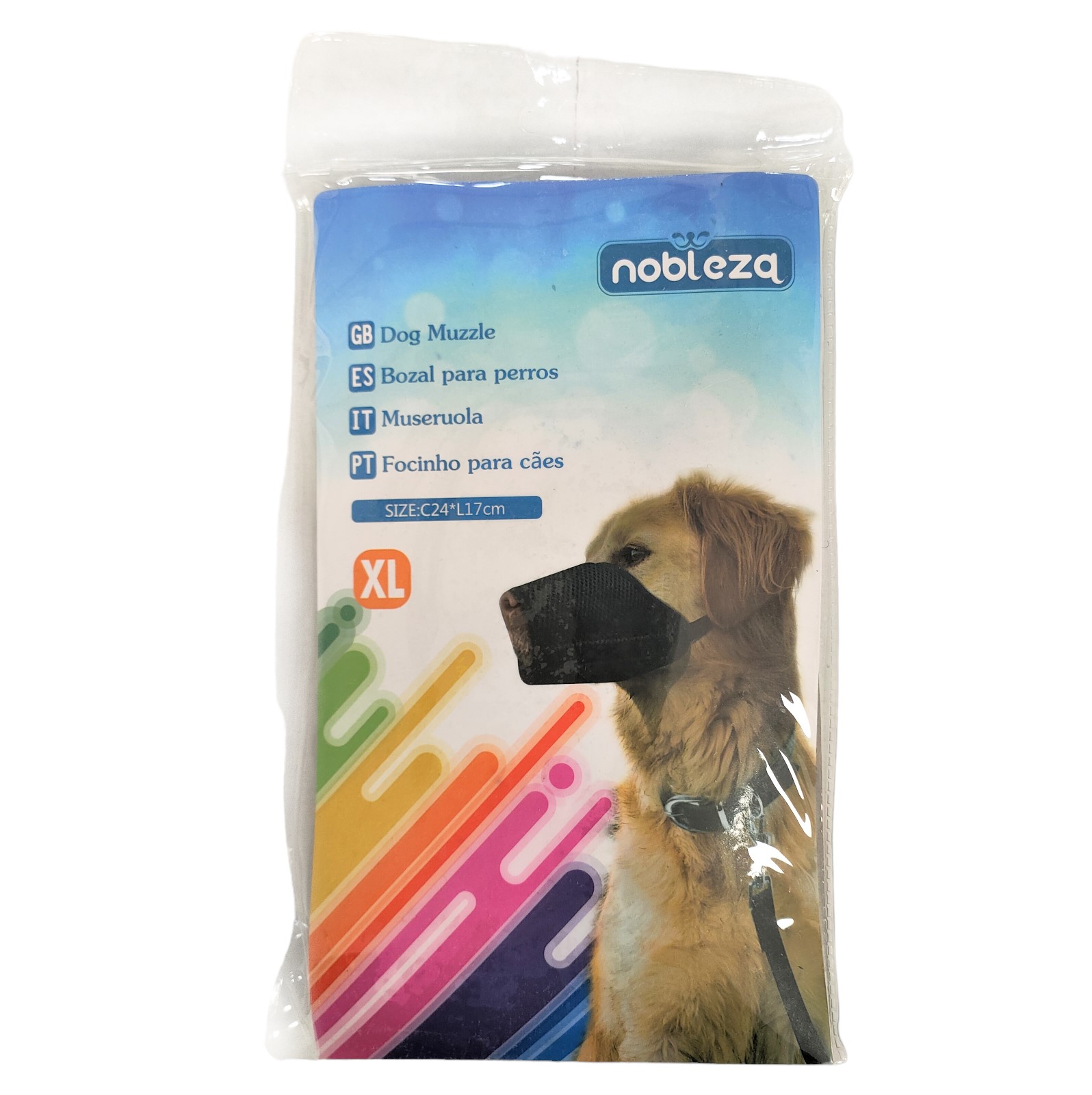 Muilkorf hond stof zwart XL