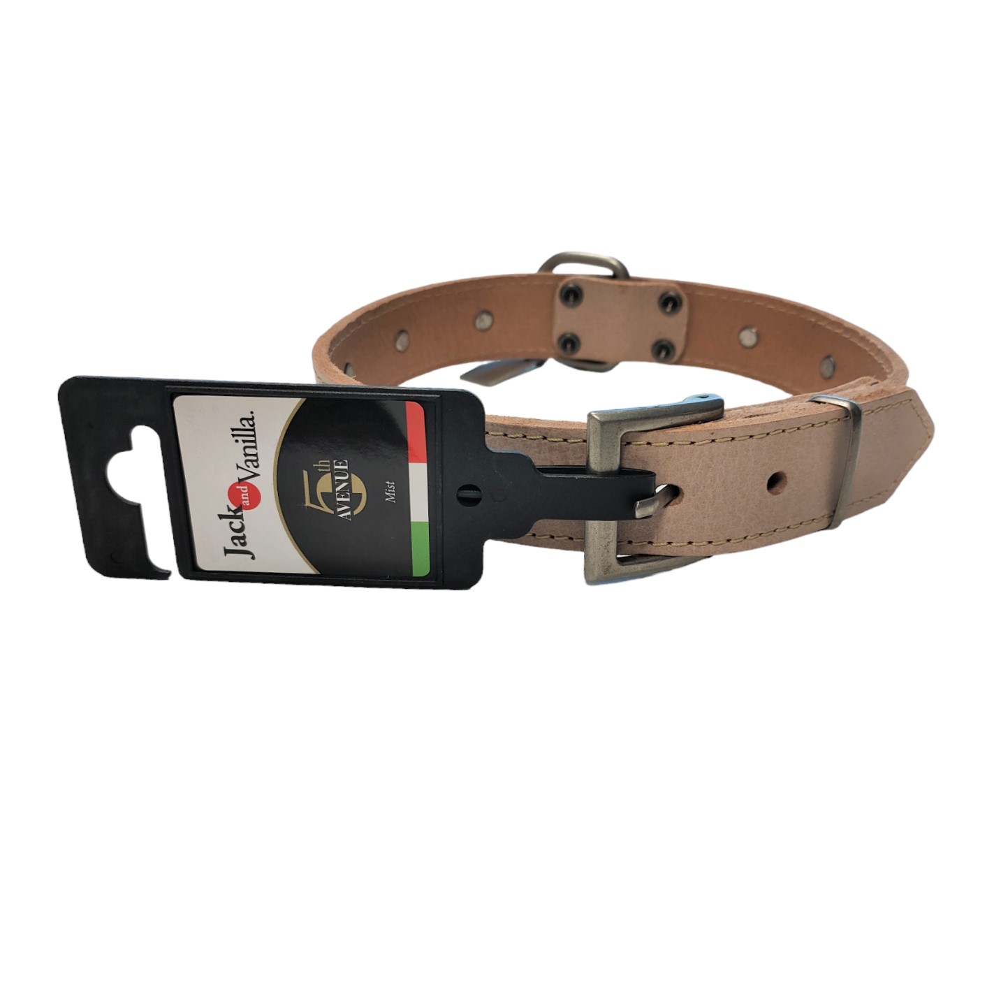 Jack and Vanilla Hondenhalsband - Leer - Naturel - 40 cm