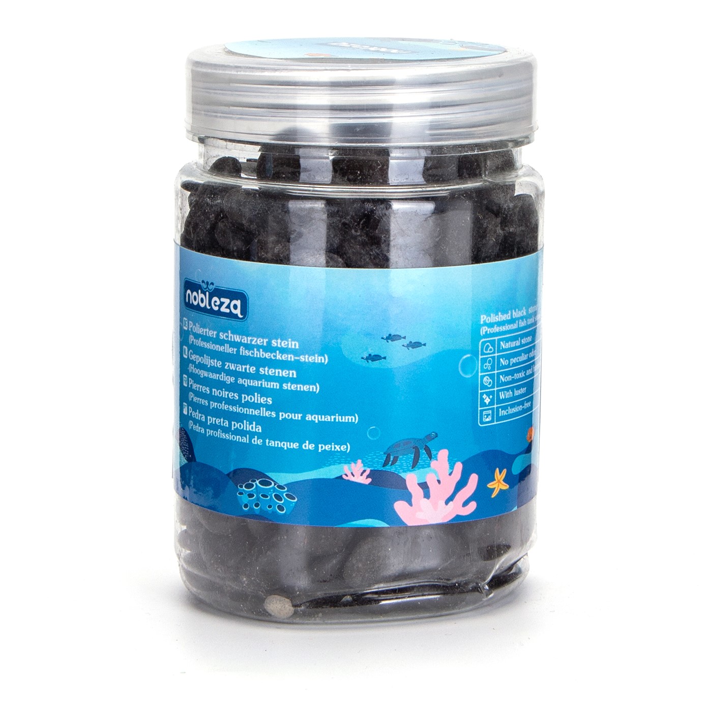 Nobleza Aquarium bodembedekking - Zwarte kiezels - 400 gram