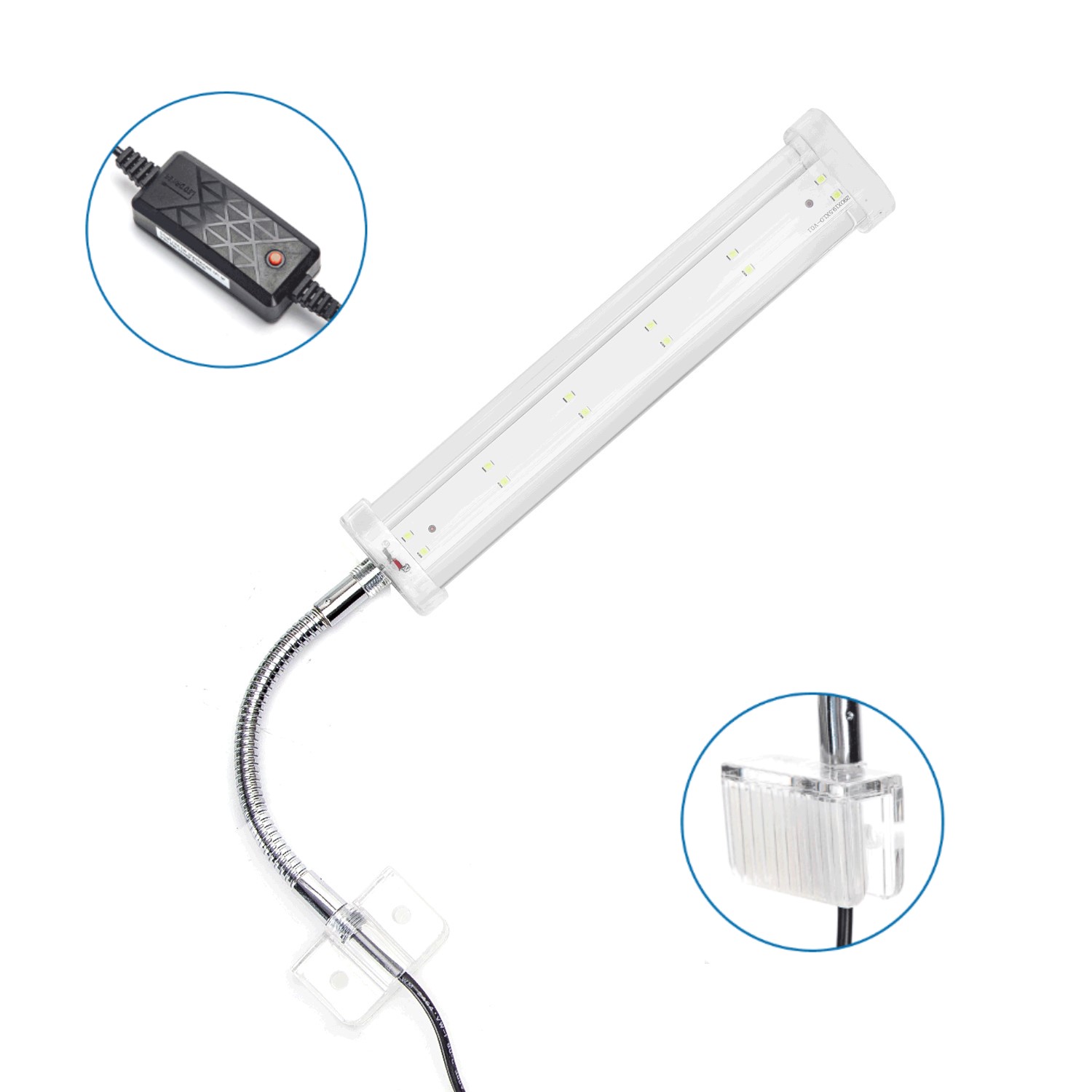 Nobleza Aquariumverlichting - Wit LED licht - Glas - Verstelbaar - 6 W