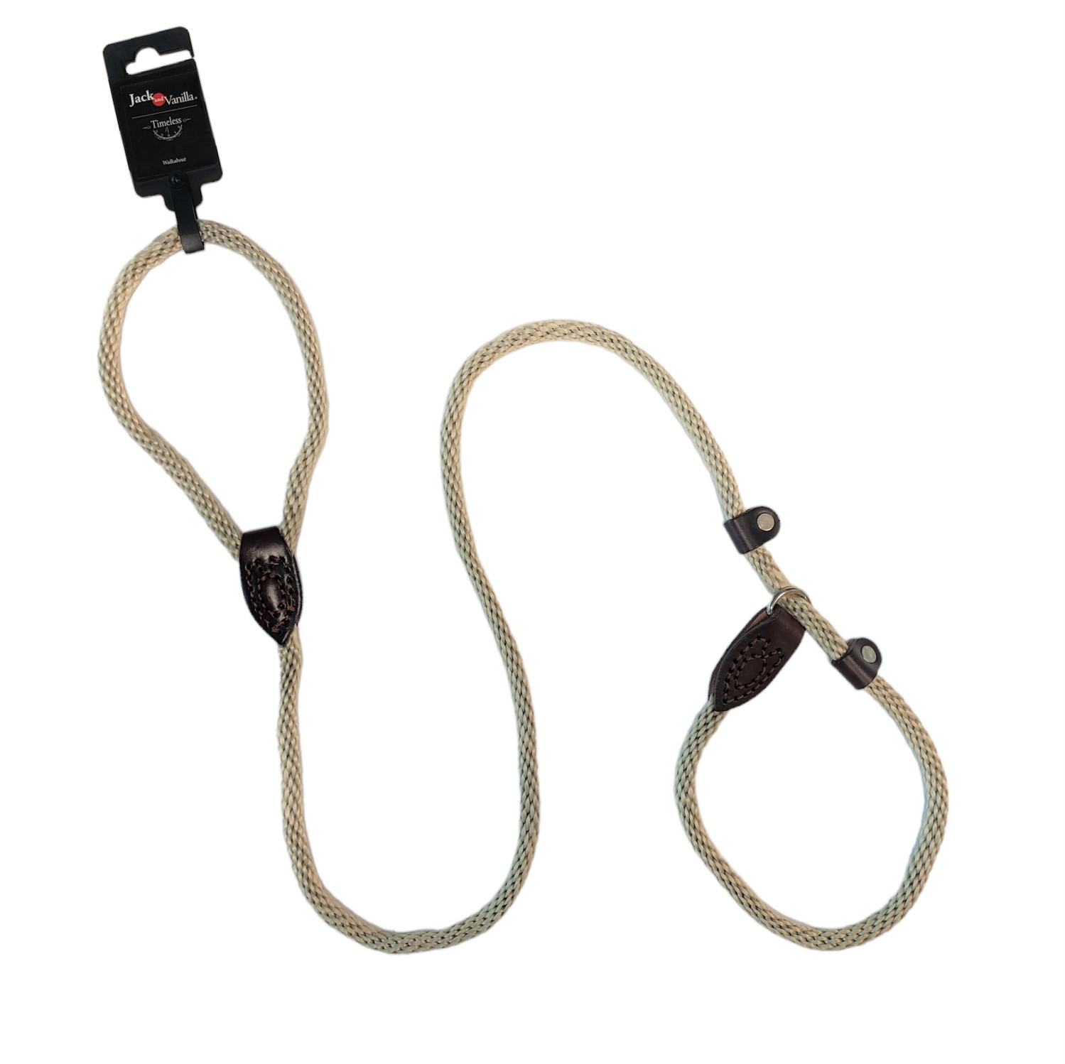 Jack and Vanilla Hondenriem - Sliplijn - Anti trek - Lengte 140 cm - Diameter 0,9 cm - Beige