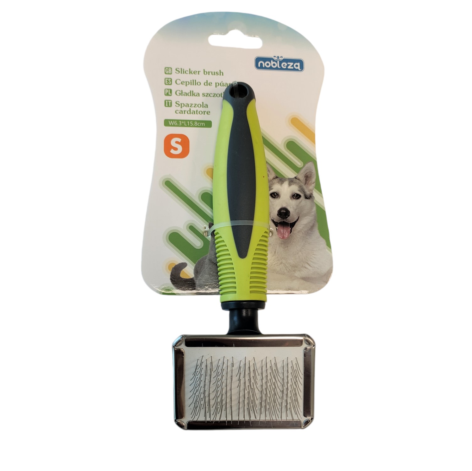 Nobleza Slickerborsteltje voor hond en kat - 6,3 cm