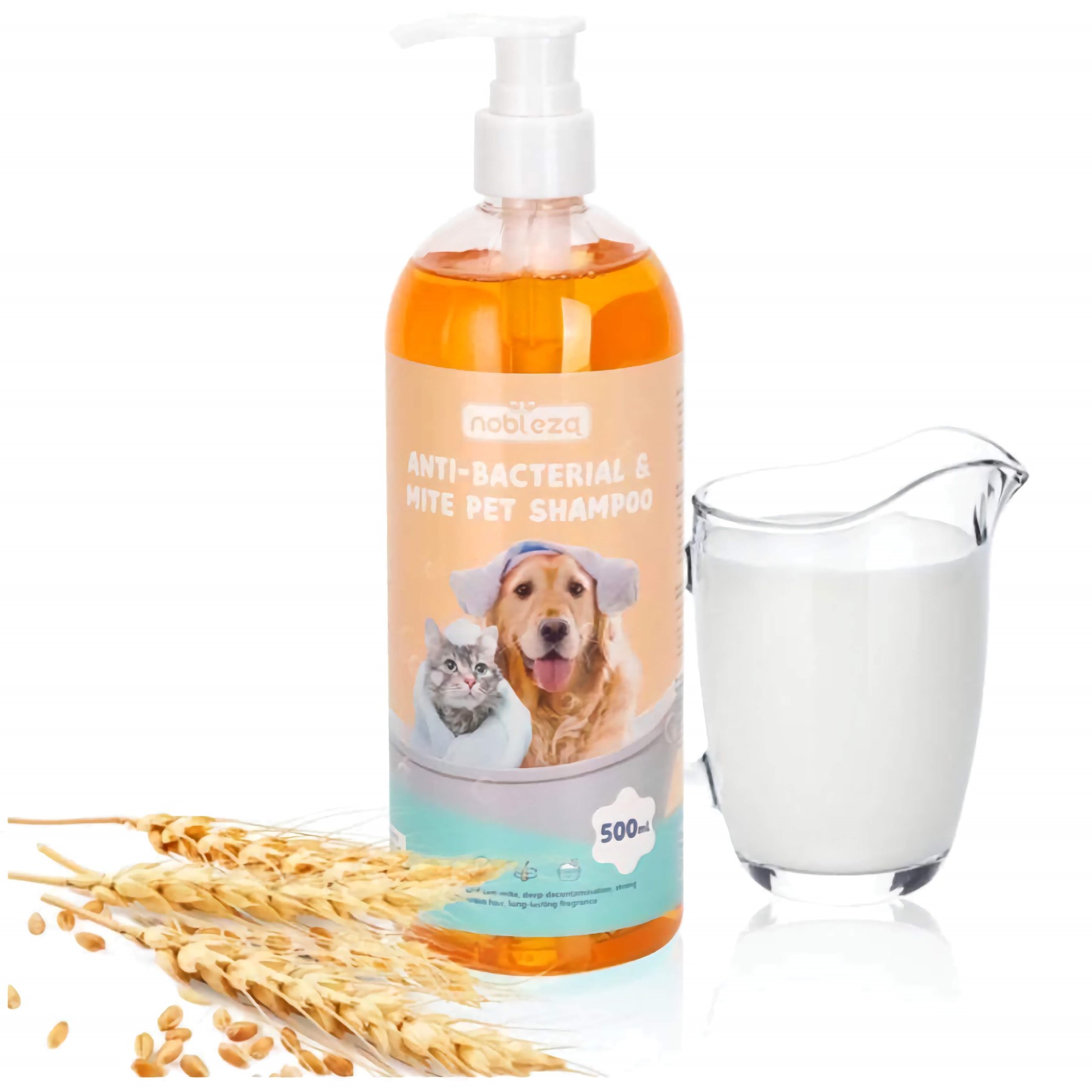 Nobleza Vlooienshampoo voor hond en kat - Antibacterieel - 500 ml