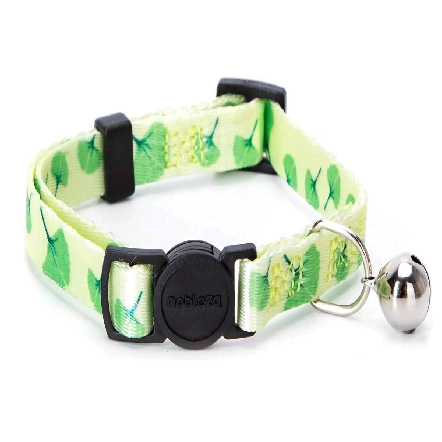 Nobleza Kattenhalsband met belletje - Lichtgroen