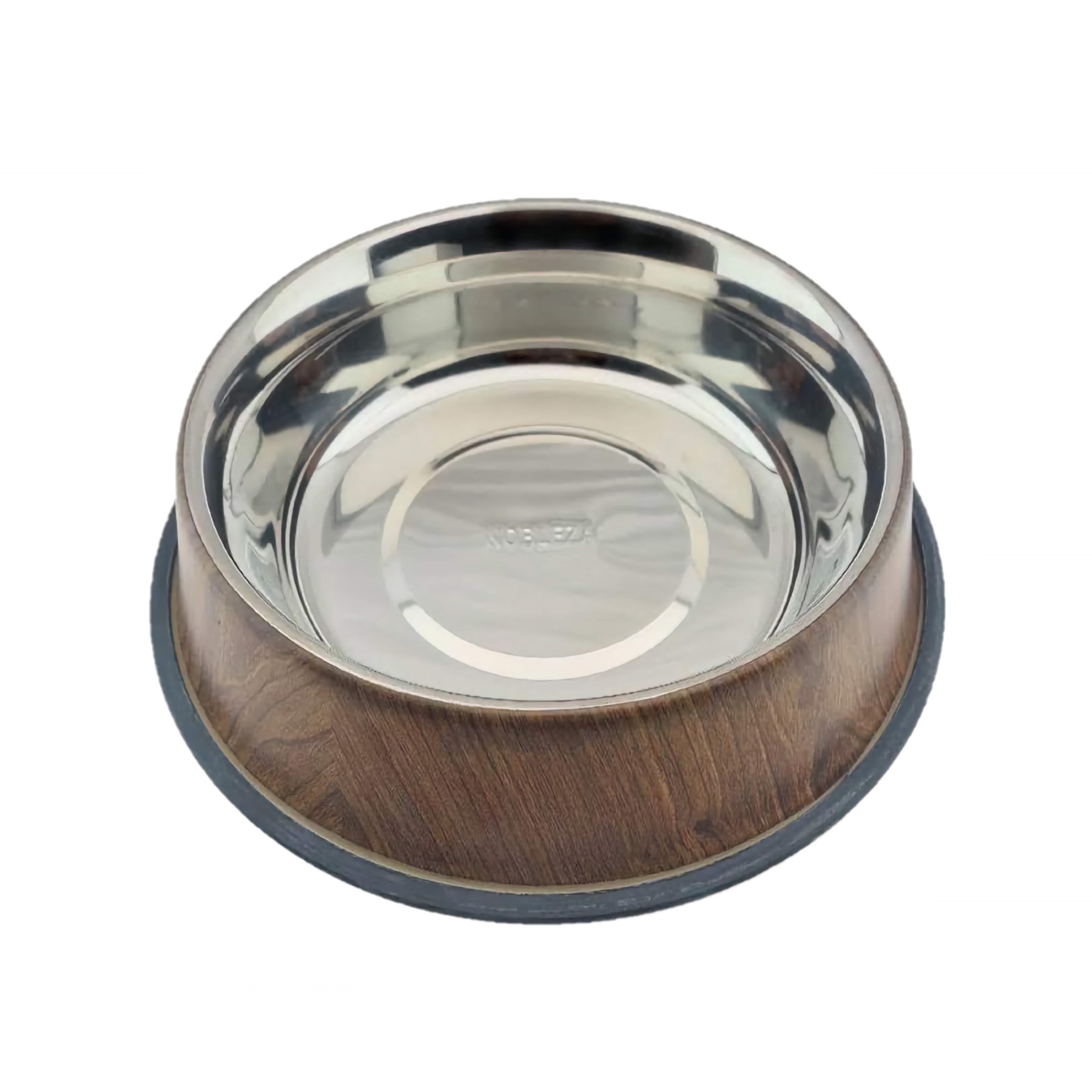 Nobleza Luxe voerbak voor hond en kat - RVS met houtmotief - Maat S