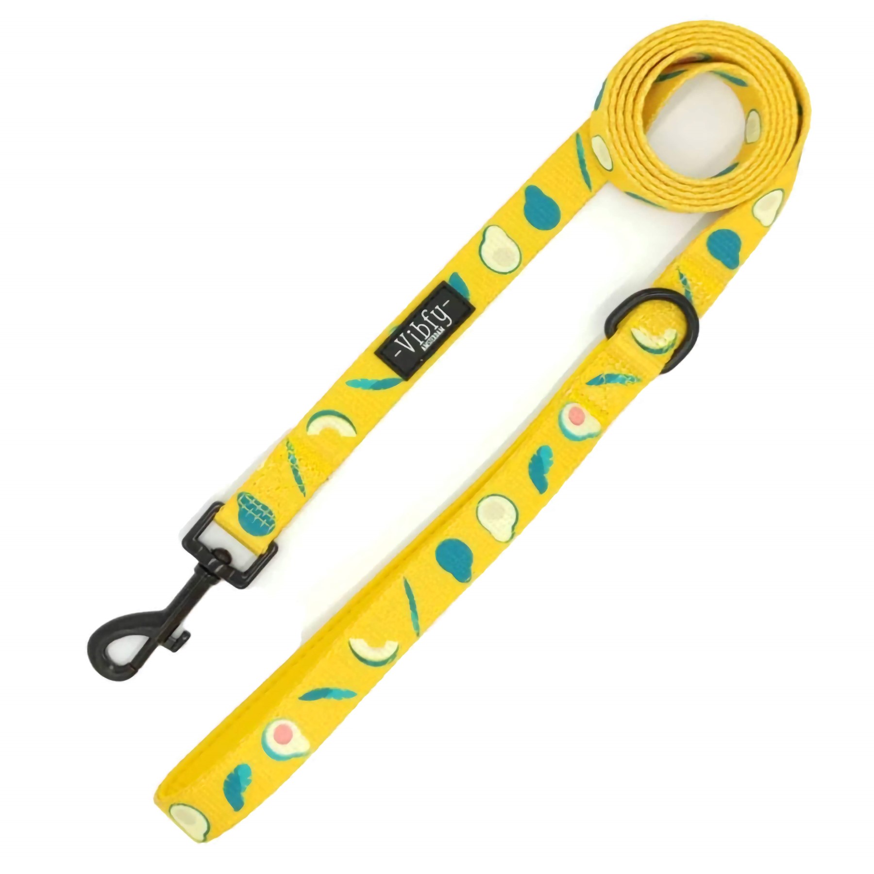 Vibfy Hondenriem - Avocado Yellow - Geel - Lengte 160 cm - Breedte 2,5 cm