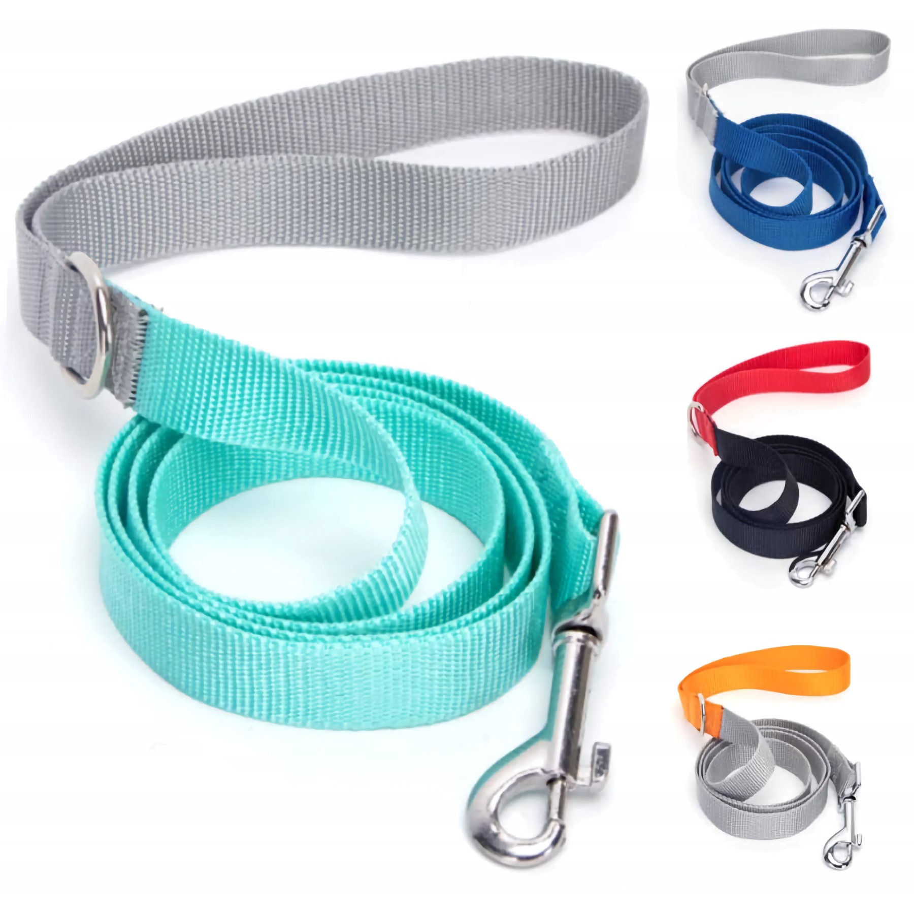Nobleza Hondenriem - Plat - Nylon - 2 Kleuren - Lengte 120 cm - Breedte 2 cm