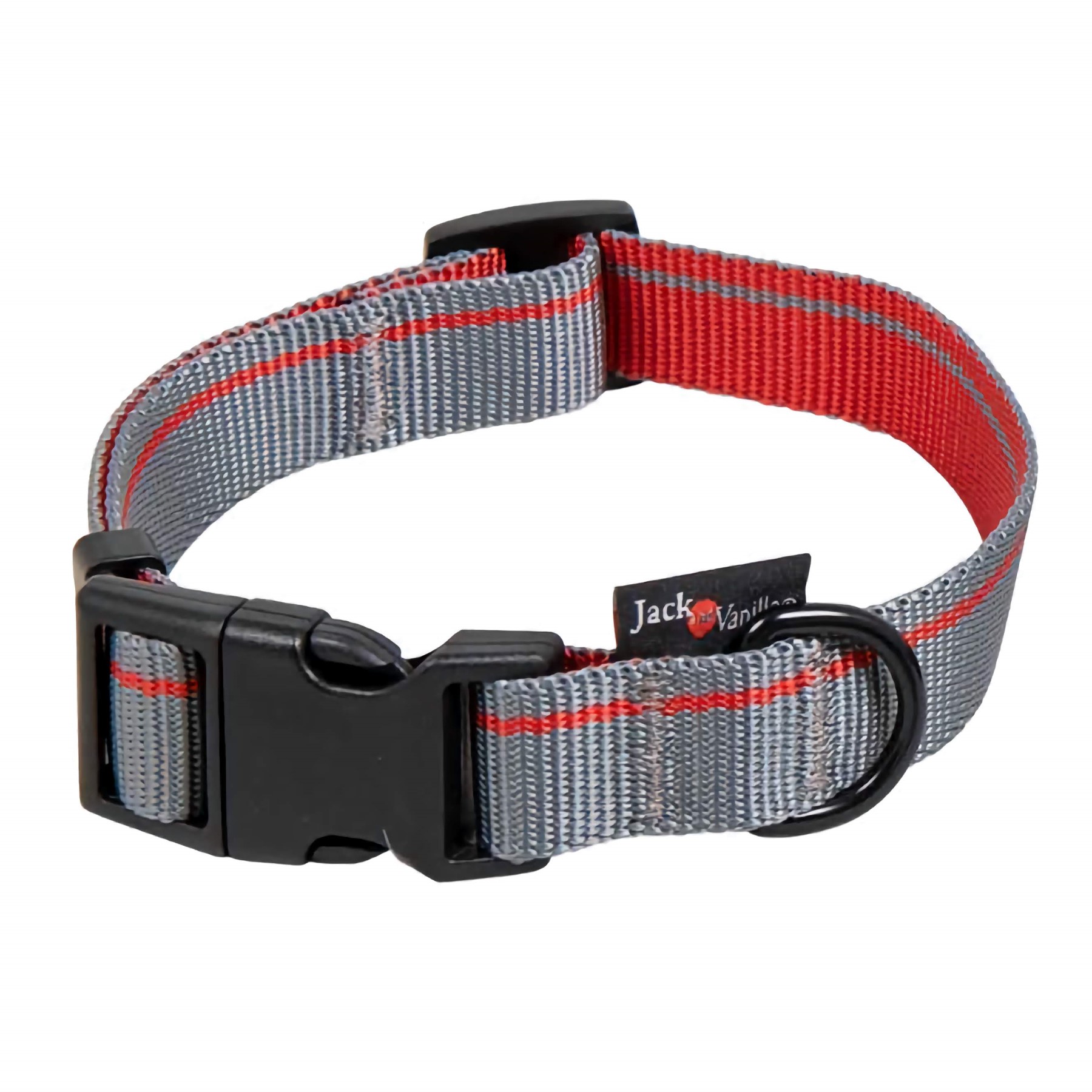 Jack and Vanilla Hondenhalsband - Nylon - Kliksluiting - Grijs - 35 cm