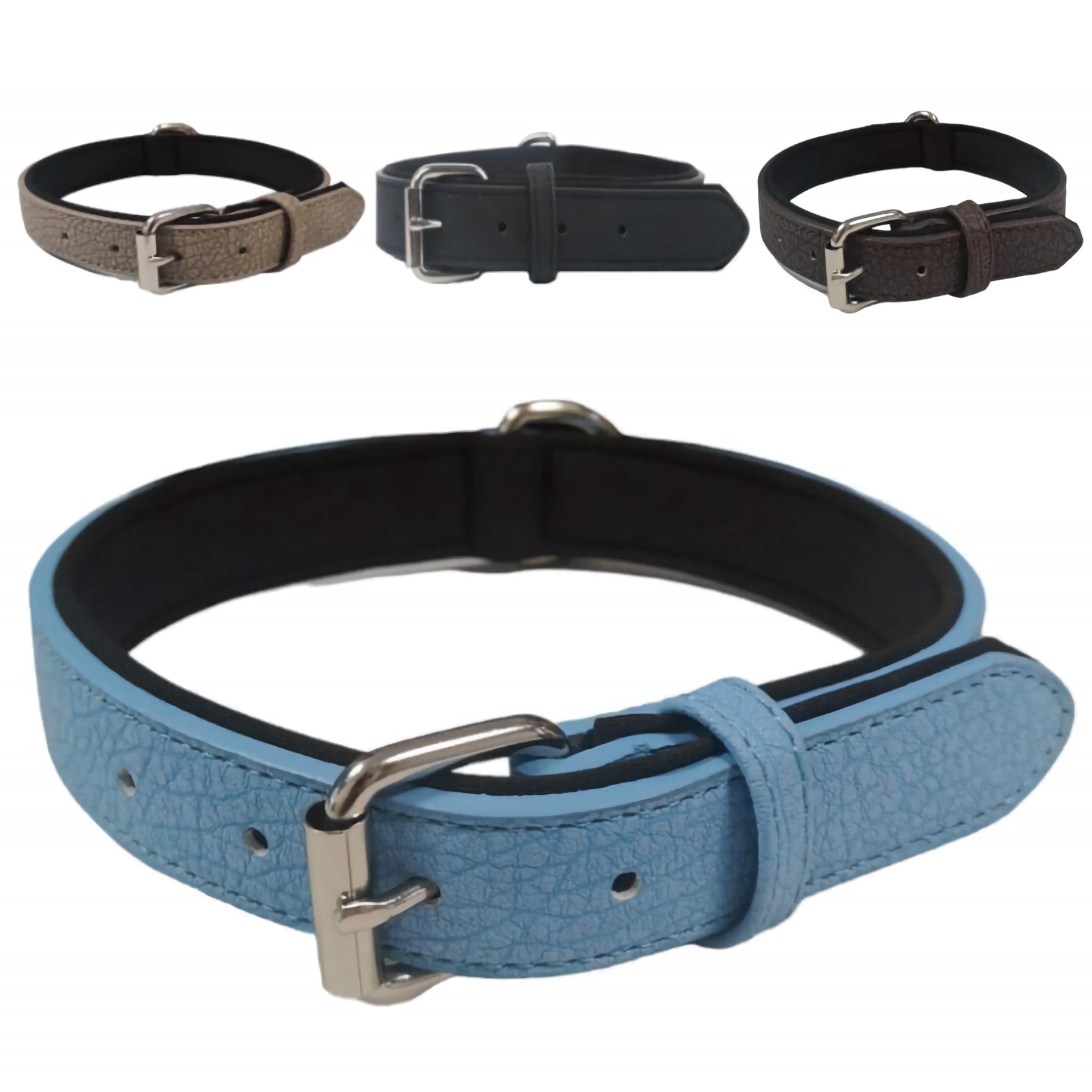 Nobleza Hondenhalsband - Gevoerd vegan leer - 50 cm