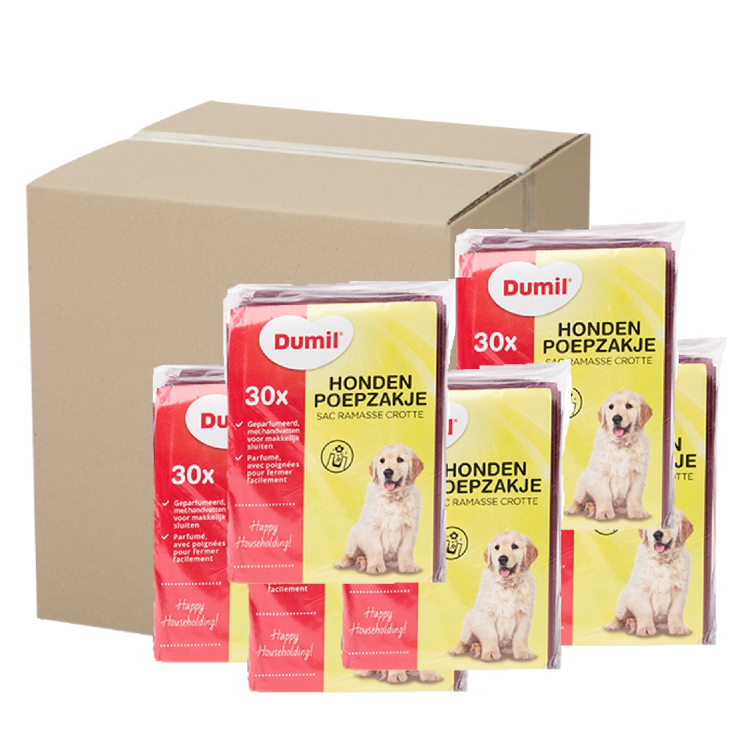 Dumil hondenpoepzakjes - poepzakjes - Uitlaatzakjes - handvatten - lussen - 24 x 30 stuks - 720 stuks