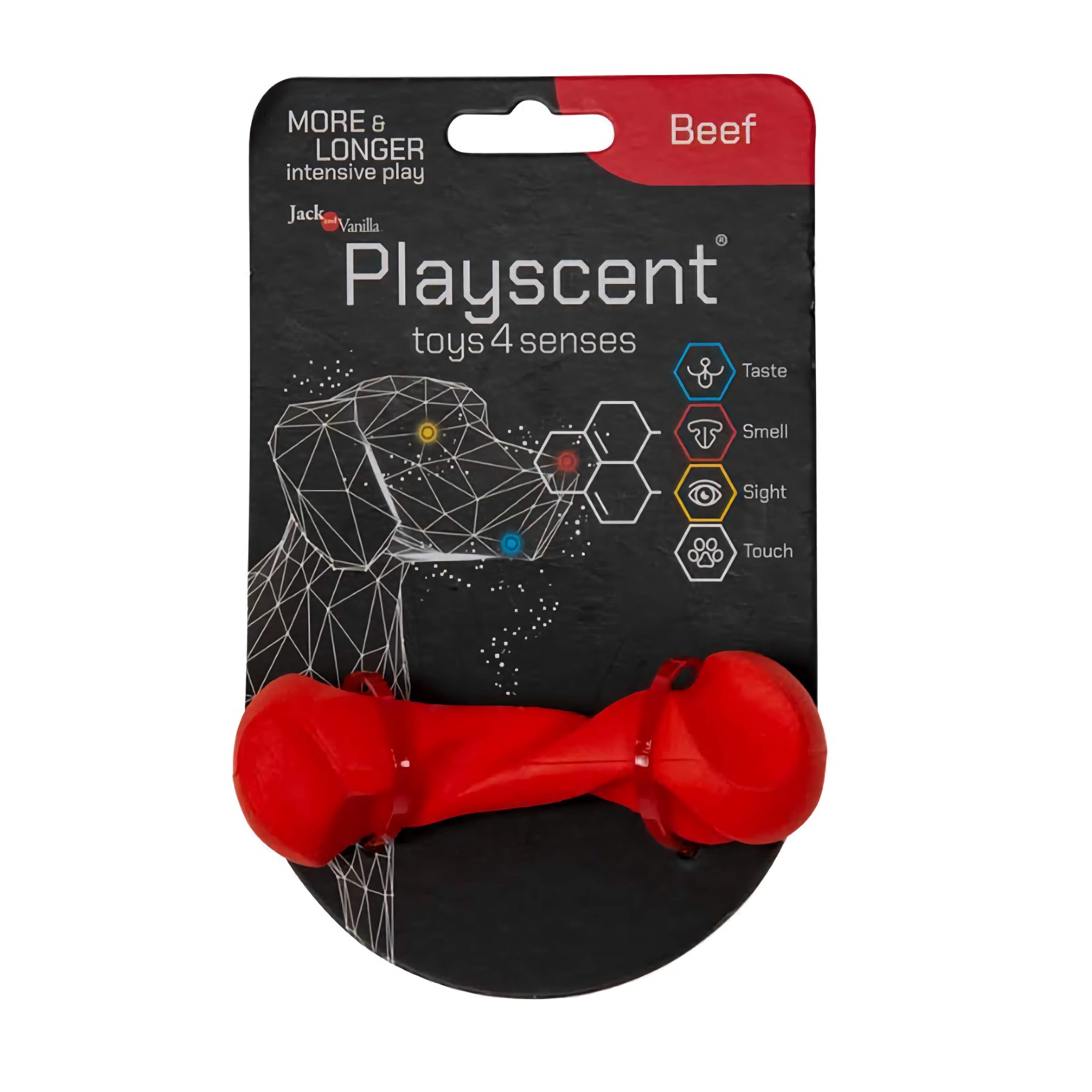 Jack and Vanilla Hondenspeelgoed - Rubber gedraaid kauwbot - Rund - 11 cm